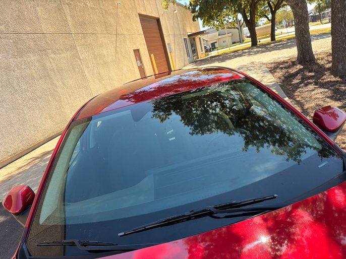 2025 Kia K4 LXS red windshield and hood VIN 3KPFT4DE7SE033635 Dallas TX