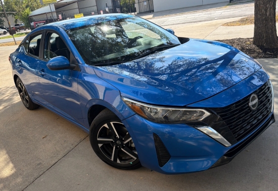 2025 Nissan Sentra SV blue front three-quarter passenger side VIN 3N1AB8CV4SY385918 Dallas TX