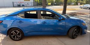 2025 Nissan Sentra SV blue passenger side profile VIN 3N1AB8CV4SY385918 Dallas TX